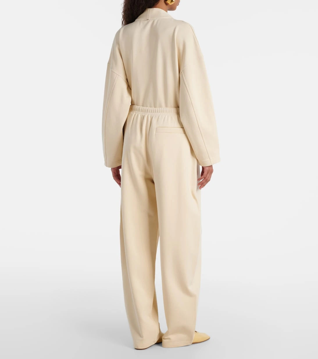 Sportmax - Cotton-blend jersey wide-leg sweatpants