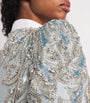 Jenny Packham Blue Satin Embellished Versalilles Jacket