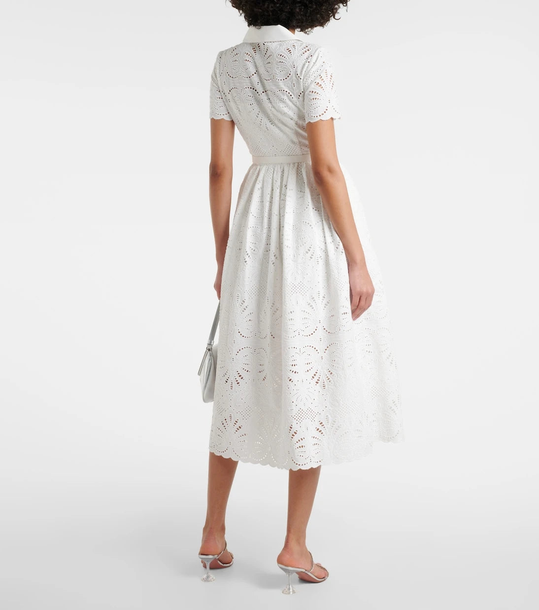 Self-Portrait - Embroidered cotton midi dress
