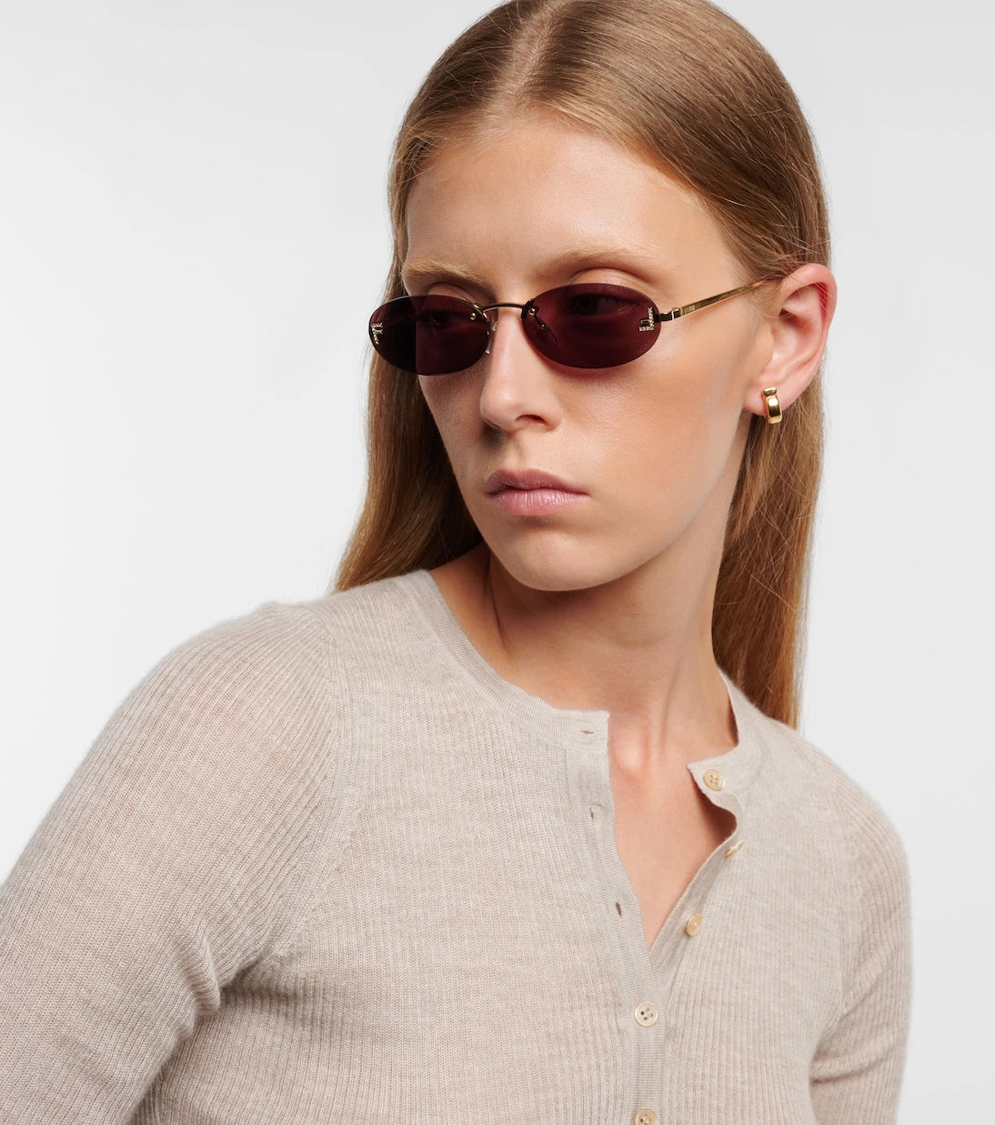 Fendi - Fendi First Crystal oval sunglasses