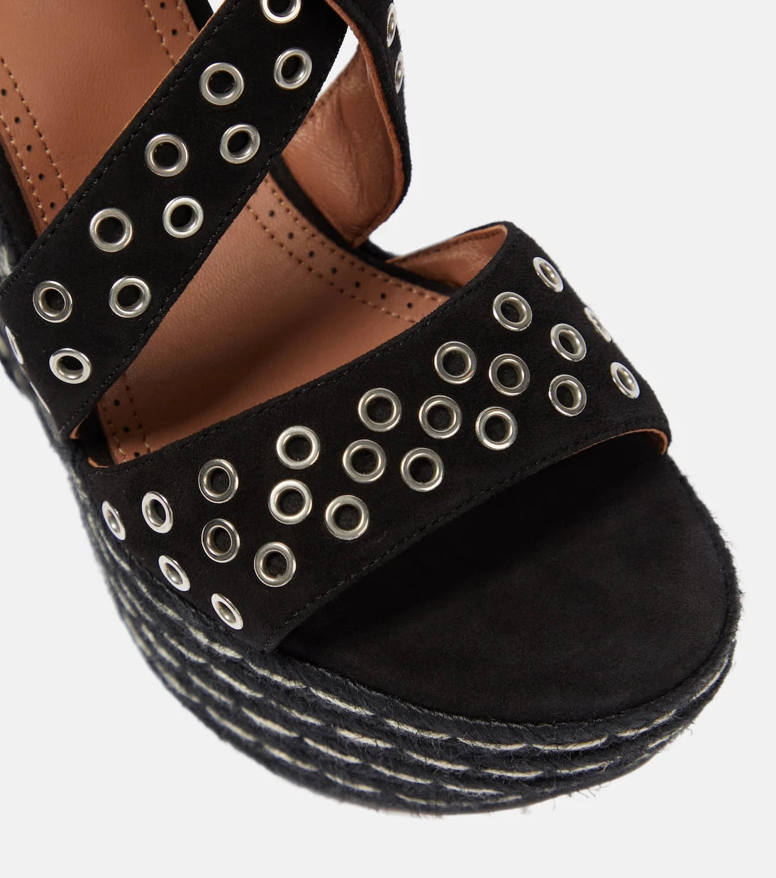 Alaïa - Embellished suede wedge sandals