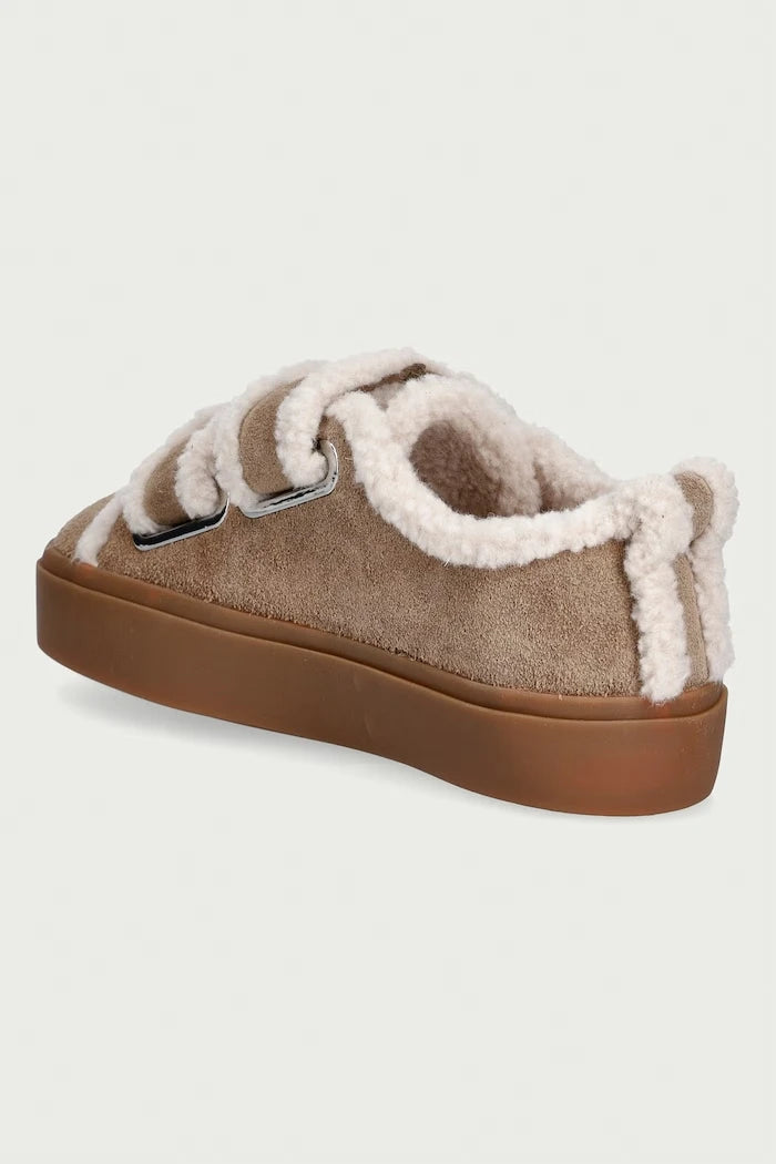 Inuikii Shearling Low Velcro süet kadın sneaker