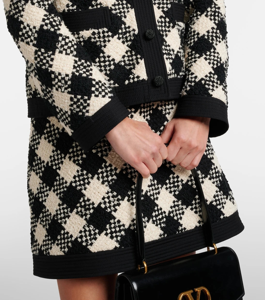 Valentino - Checked ruffled tweed jacket