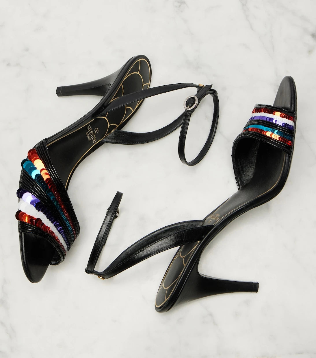 Valentino Garavani - Sequined leather sandals