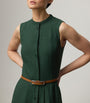 Green Linen Sleeveless Midi Dress