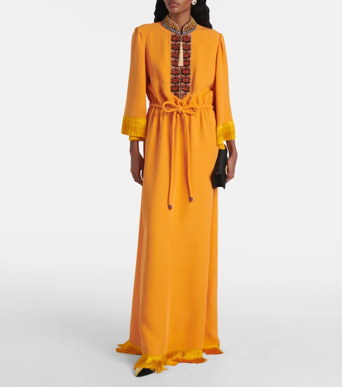Valentino - Cady Couture embroidered fringed gown