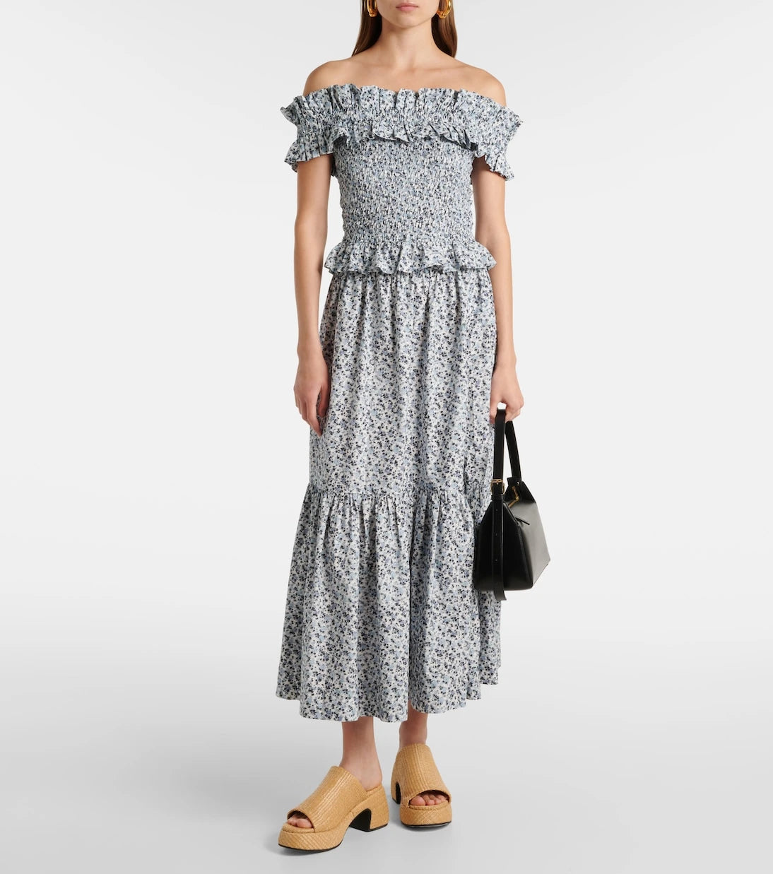 Ganni - Floral cotton maxi skirt