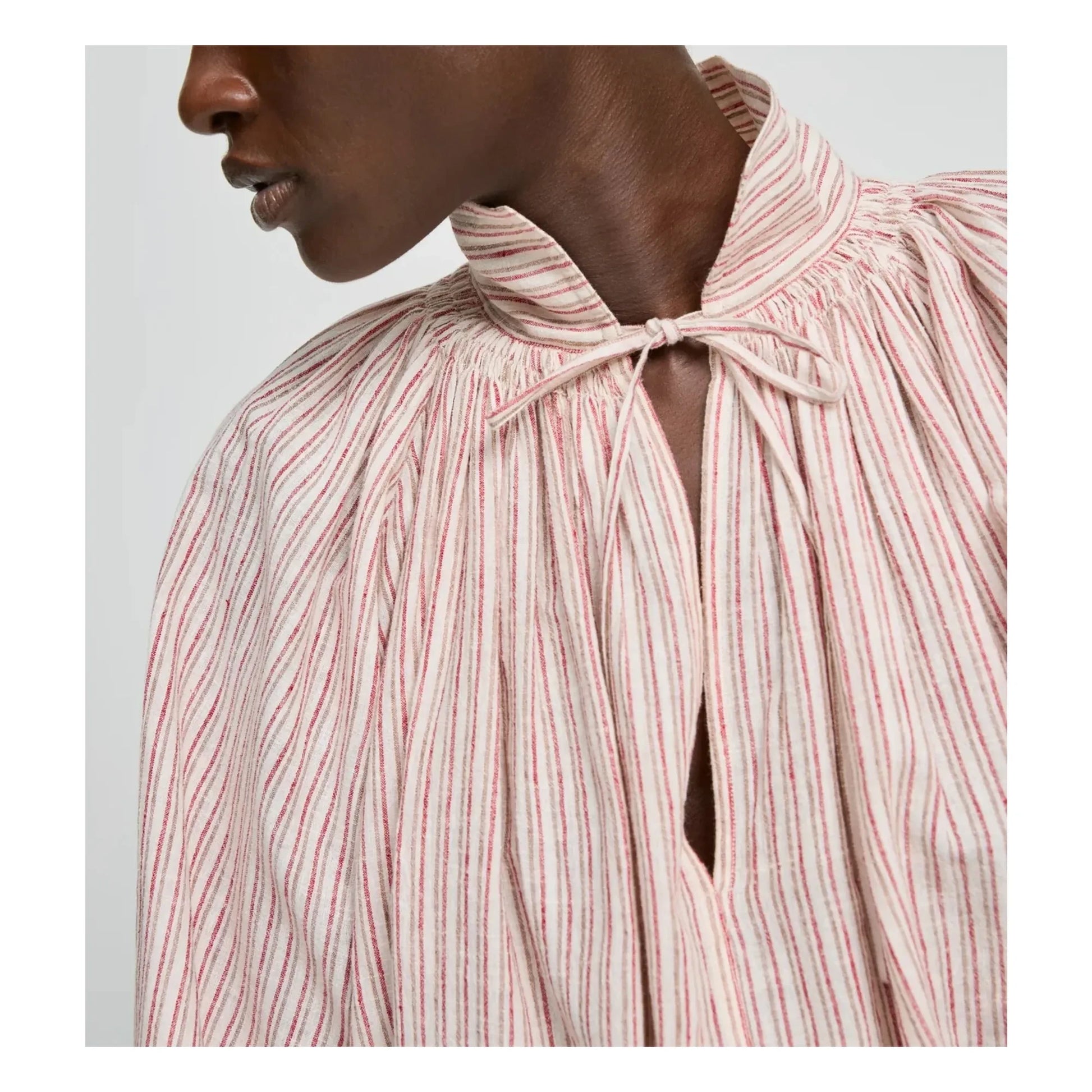 Laurence Bras - Wheela Stripes Cotton Blouse | Beige