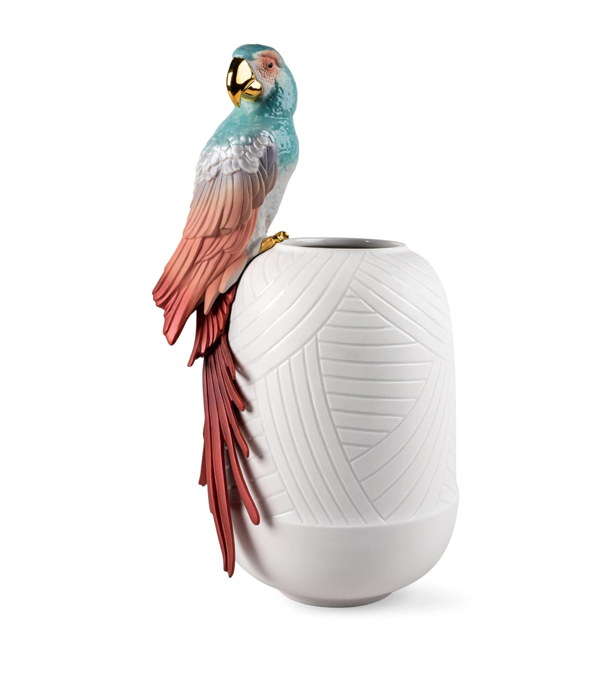 Lladró Porcelain Macaw Vase (56cm)