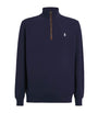 Cotton-Blend Polo Pony Quarter-Zip Sweater