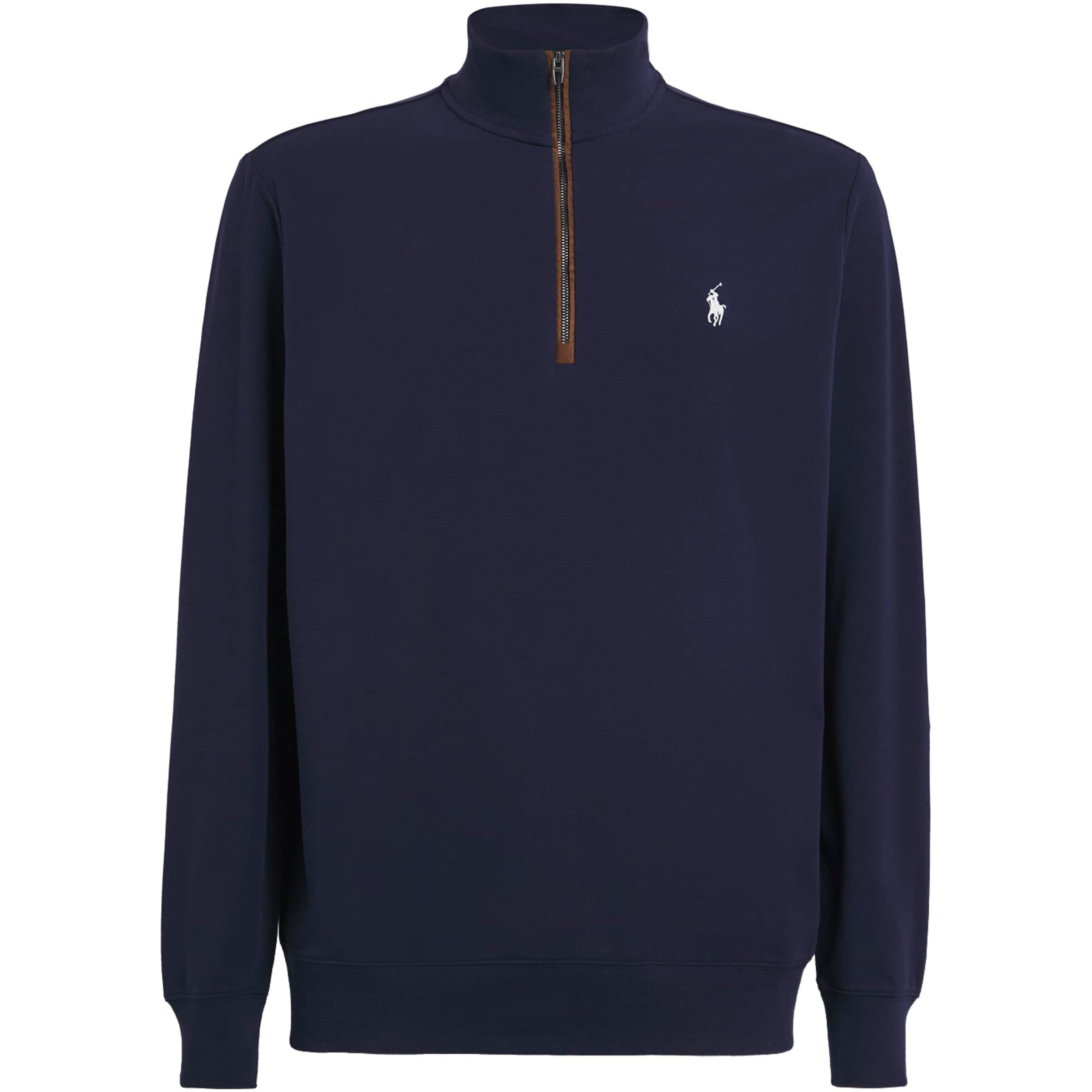 Cotton-Blend Polo Pony Quarter-Zip Sweater