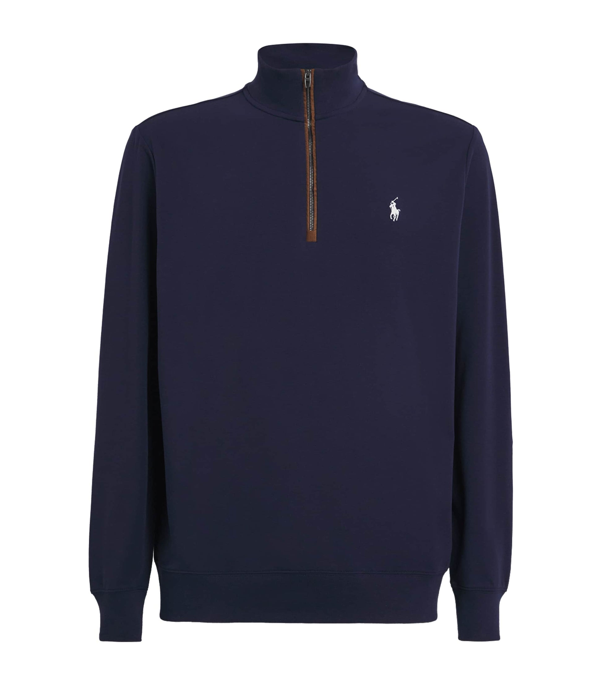 Cotton-Blend Polo Pony Quarter-Zip Sweater