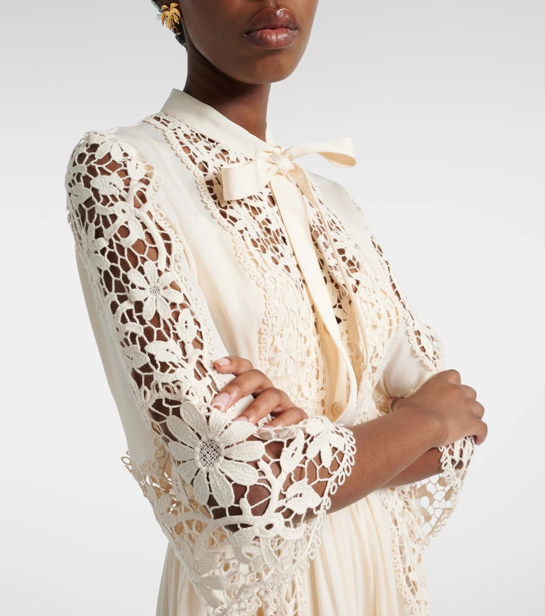 Elie Saab - Georgette and macramé gown