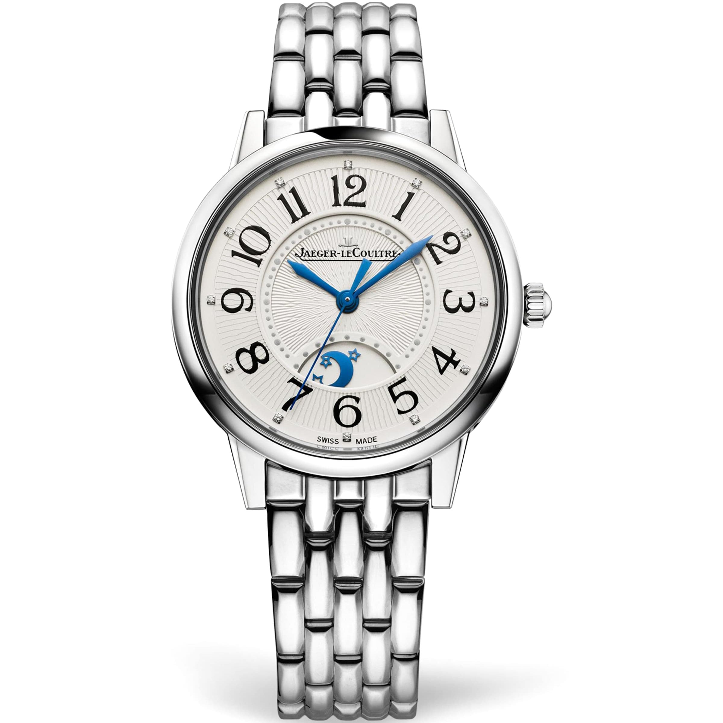 Jaeger-LeCoultre Medium Stainless Steel and Diamond Rendez-Vous Night & Day Watch 34mm