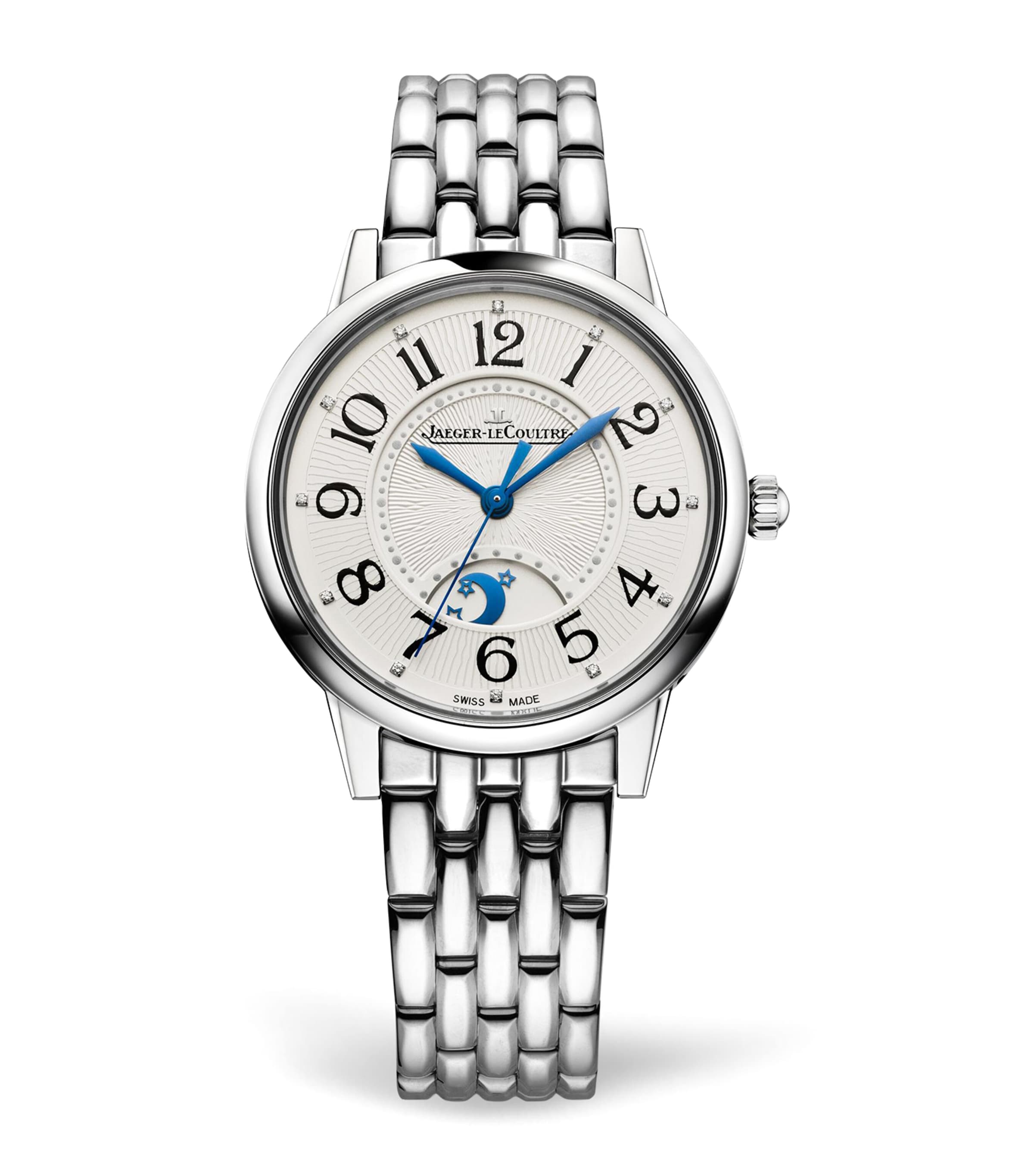 Jaeger-LeCoultre Medium Stainless Steel and Diamond Rendez-Vous Night & Day Watch 34mm