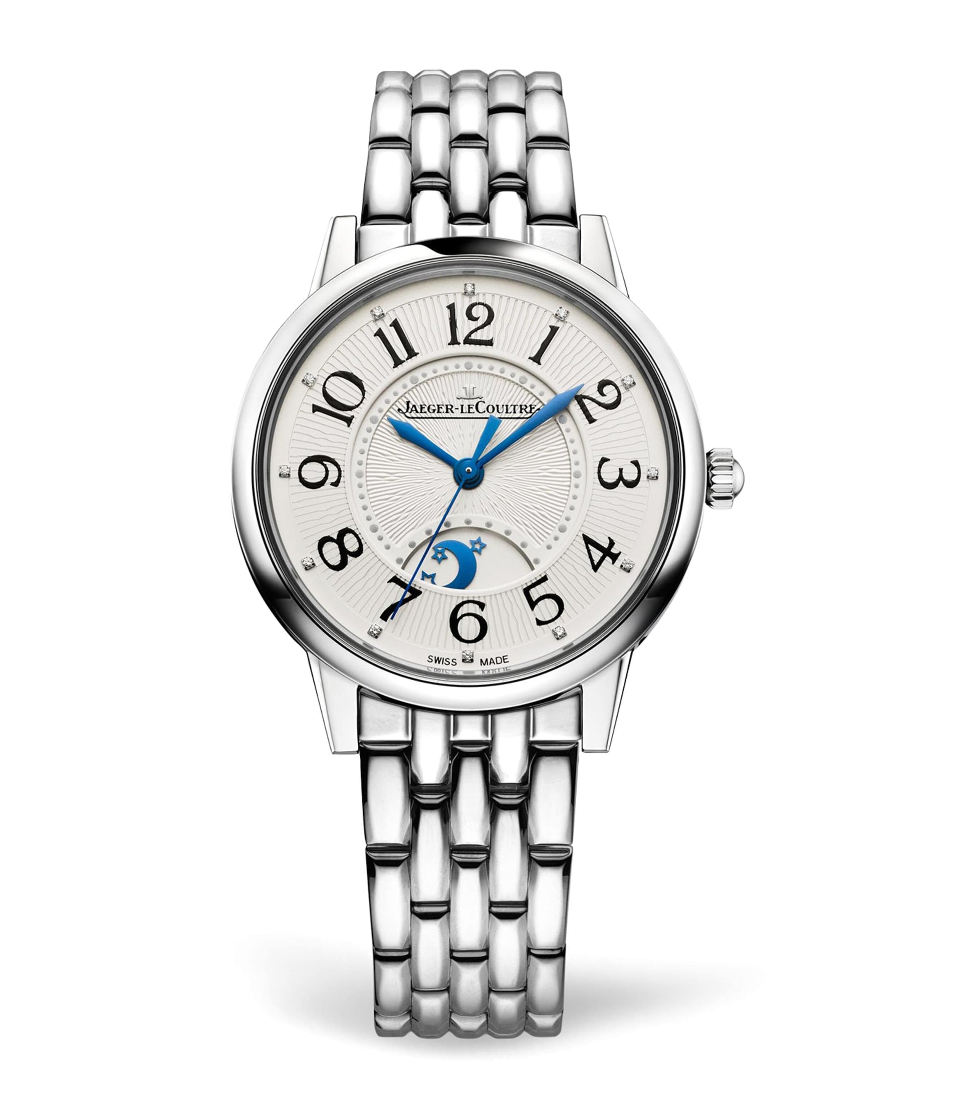 Jaeger-LeCoultre Medium Stainless Steel and Diamond Rendez-Vous Night & Day Watch 34mm
