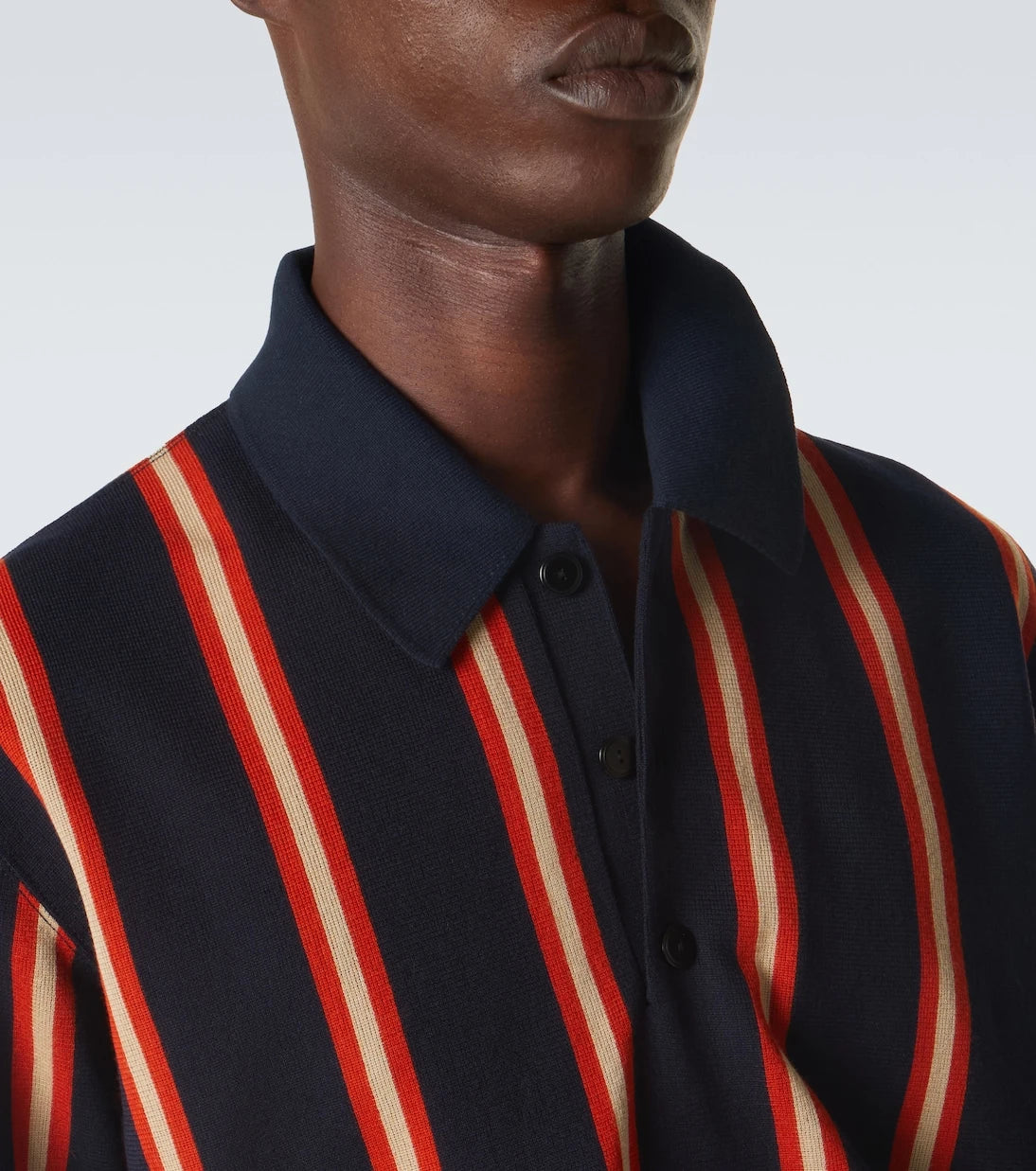 Junya Watanabe - Striped wool polo shirt