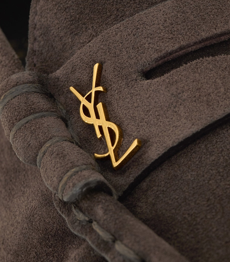 Saint Laurent Burgundy Suede Le Loafers