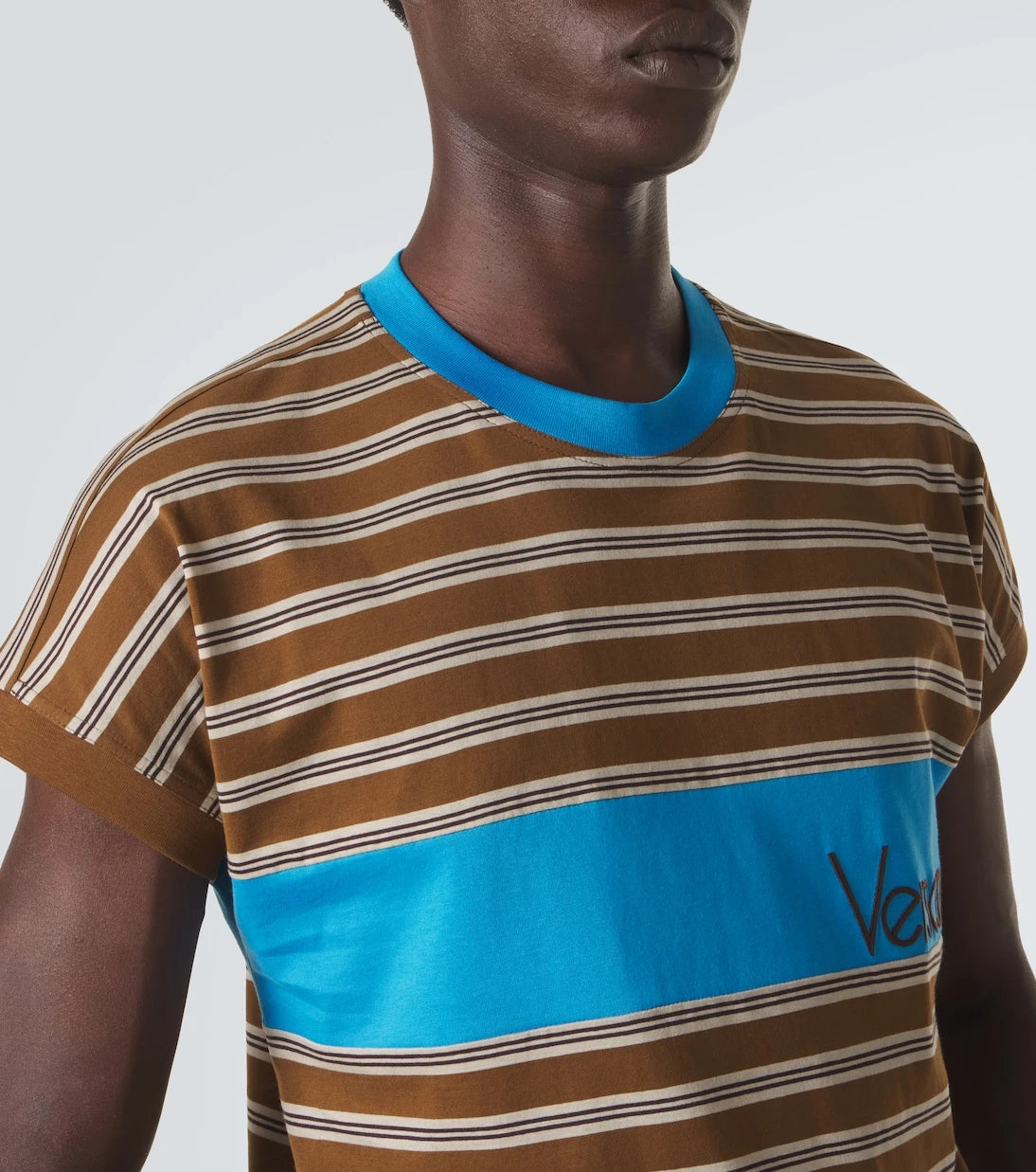 Versace - Logo striped cotton T-shirt