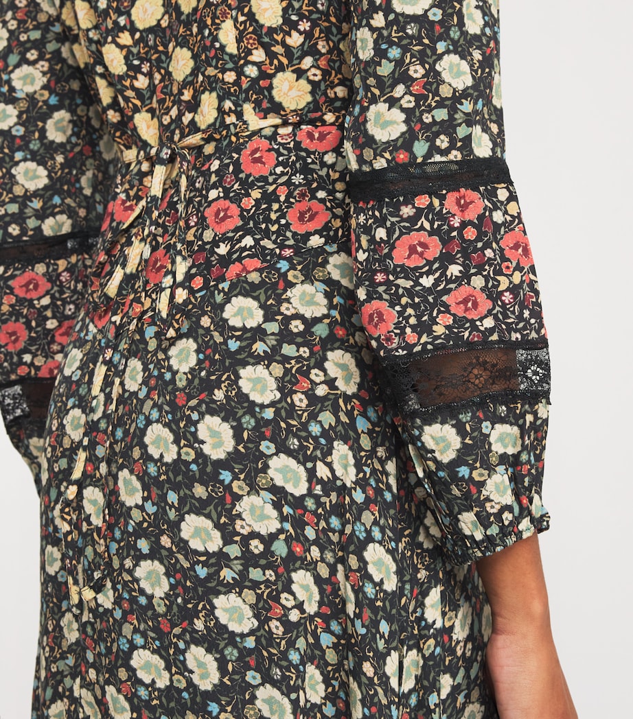 Rixo Green Floral Raven Midi Dress