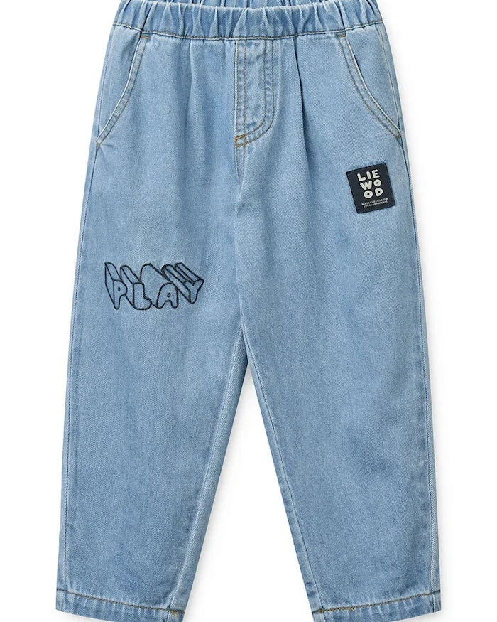 Liewood çocuklar için loose Borris Light Placement Denim Pants kot pantolon