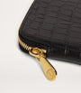 Harrods Black Large Croc-Embossed Leather Pouch