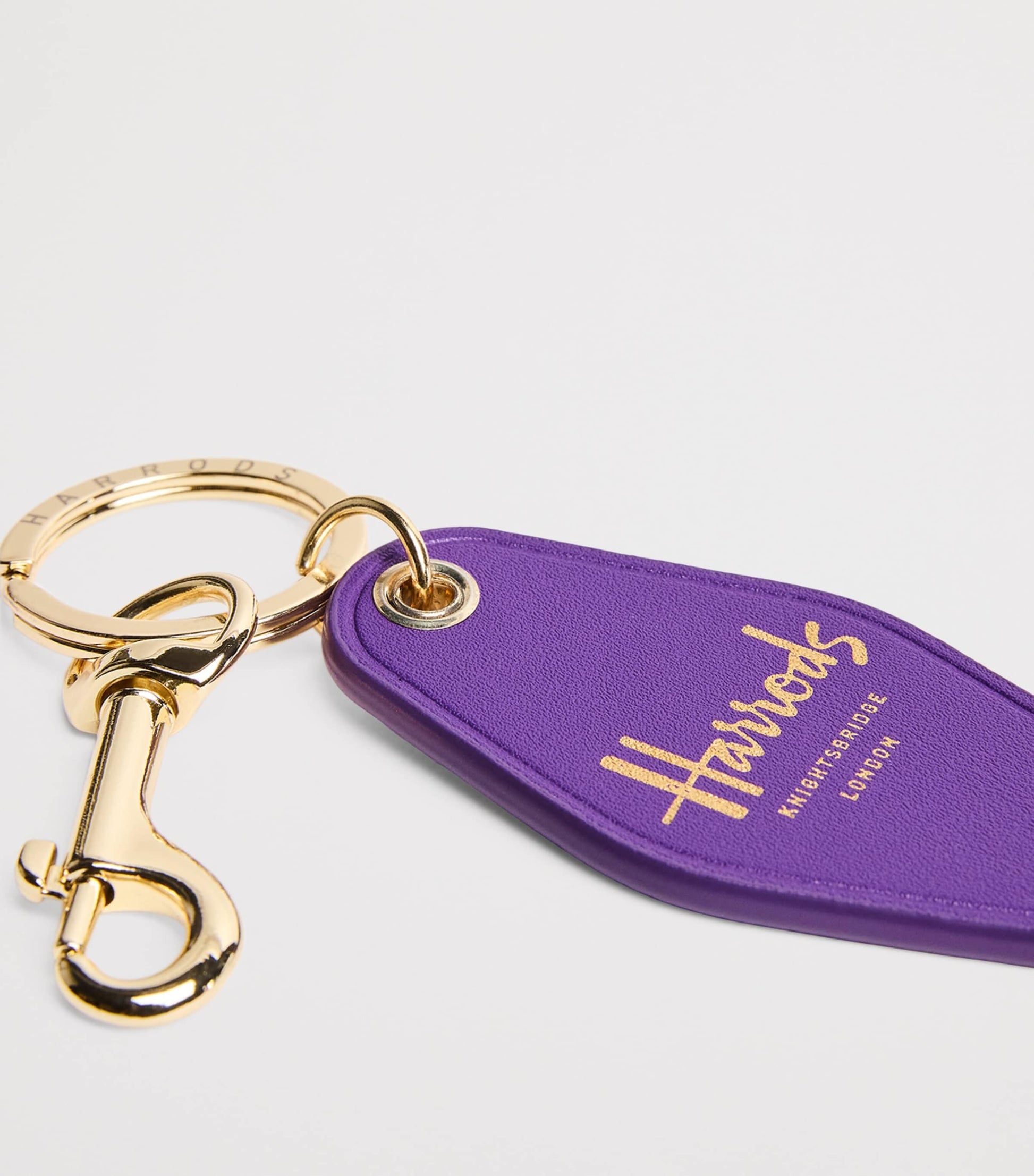 Purple Leather Helicopter Tag Keyring