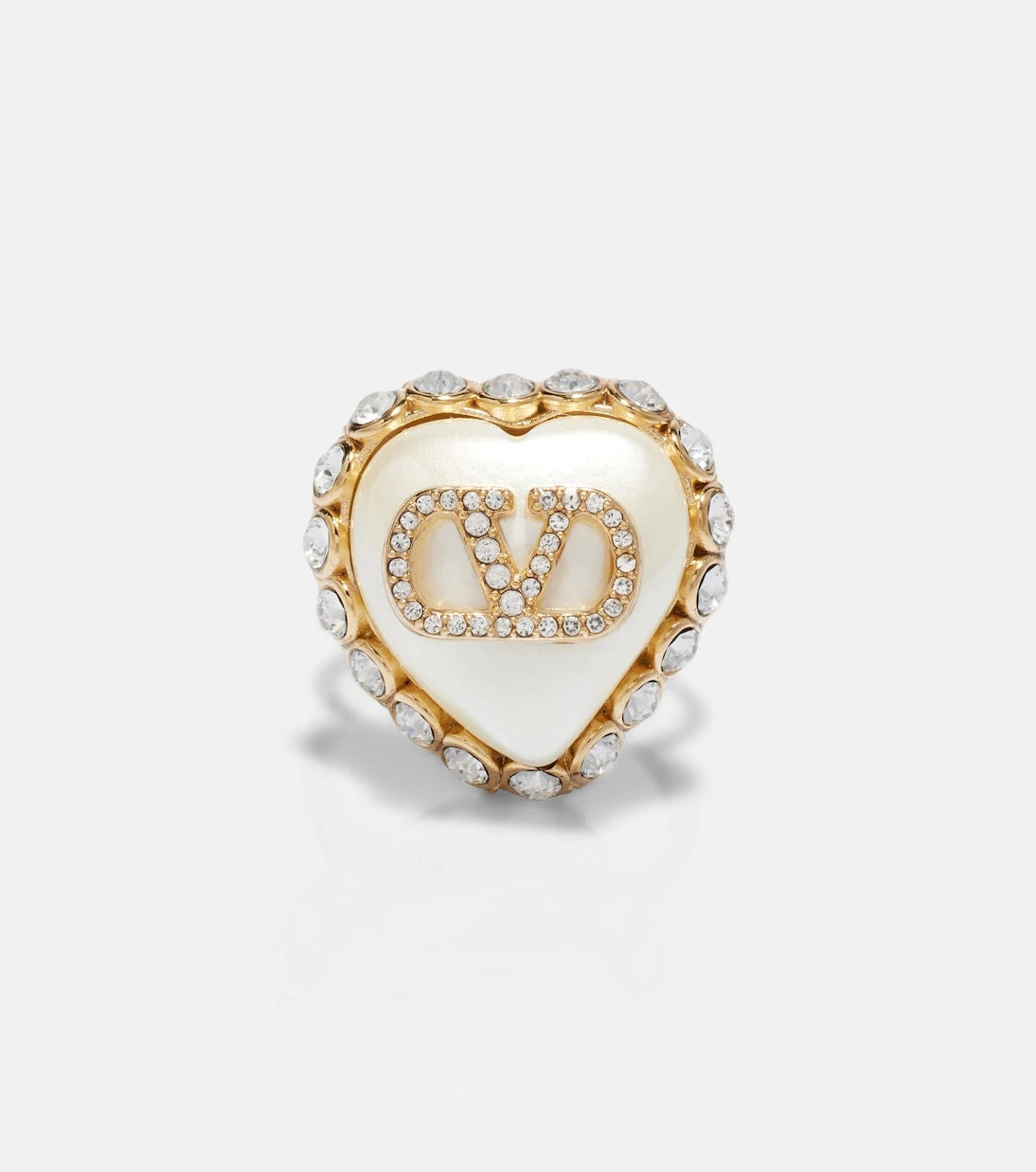 Valentino - VLogo faux pearl-embellished ring