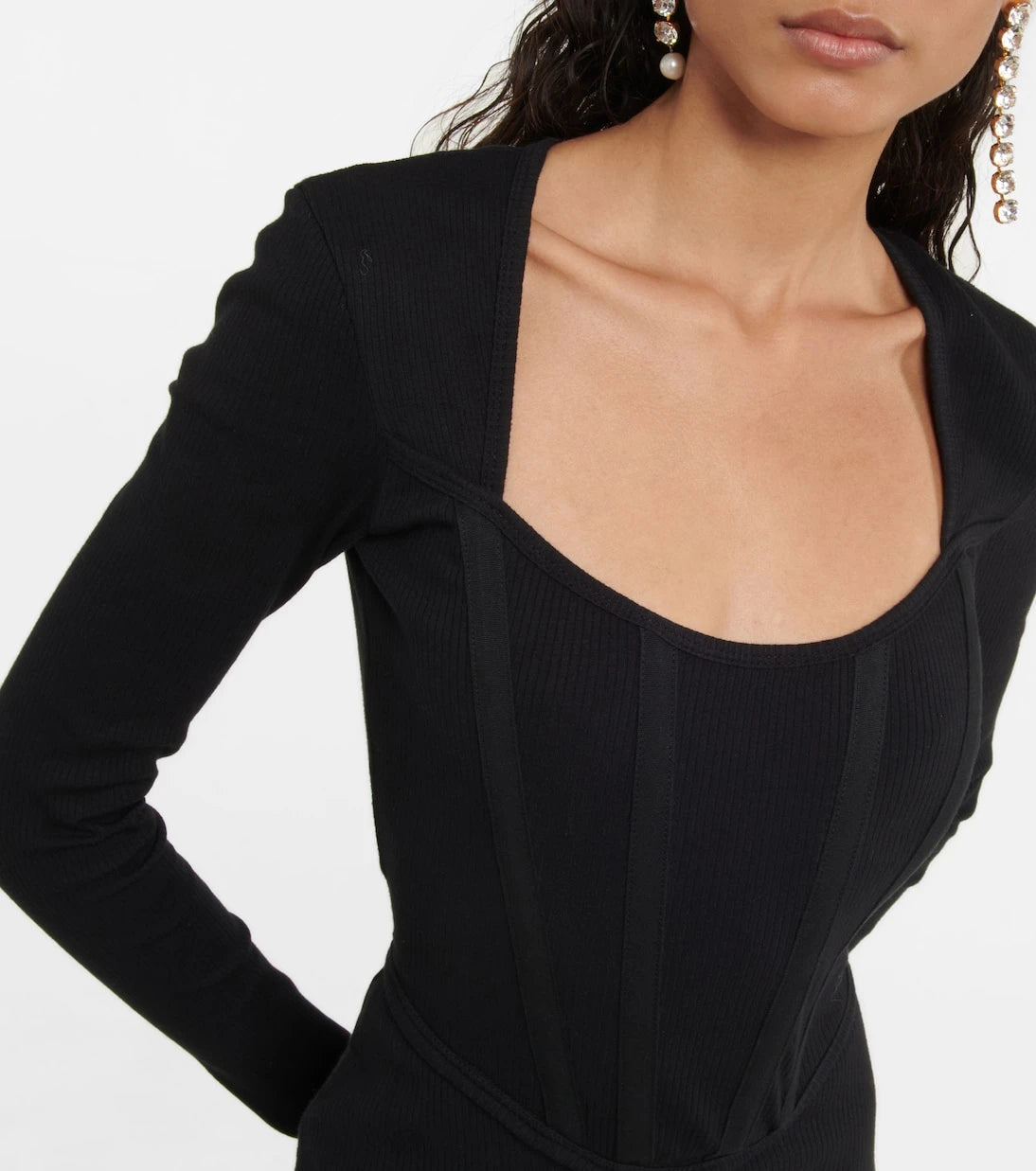 Dion Lee - Corset ribbed-knit cotton minidress