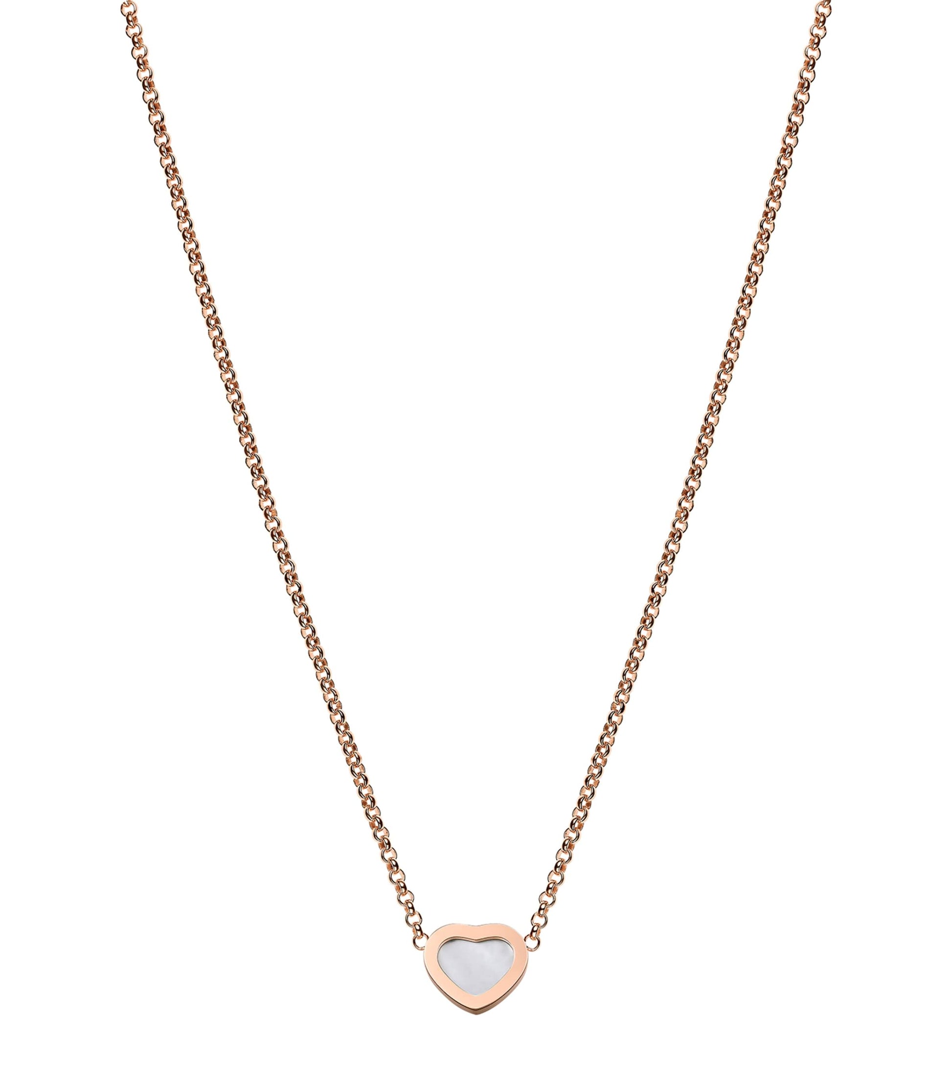 Chopard Rose Gold and Mother-of-Pearl My Happy Hearts Pendant Necklace
