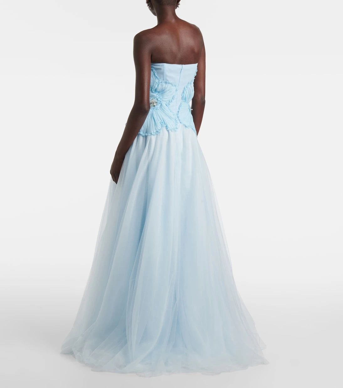 Costarellos - Edra floral strapless tulle gown