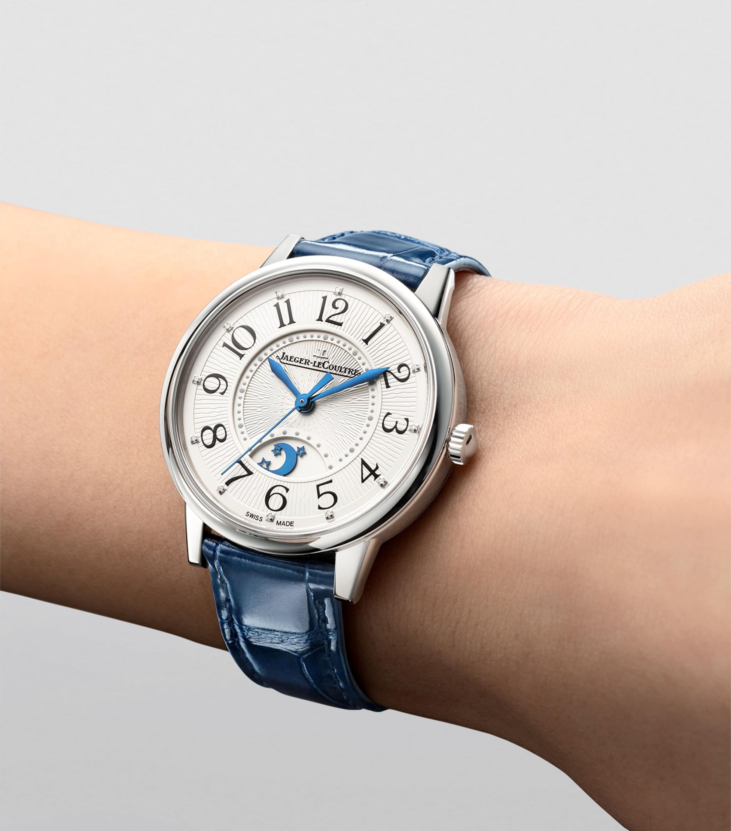 Jaeger-LeCoultre Medium Stainless Steel and Diamond Rendez-Vous Night & Day Watch 34mm