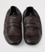 Antiqued Leather Shuffle Loafers