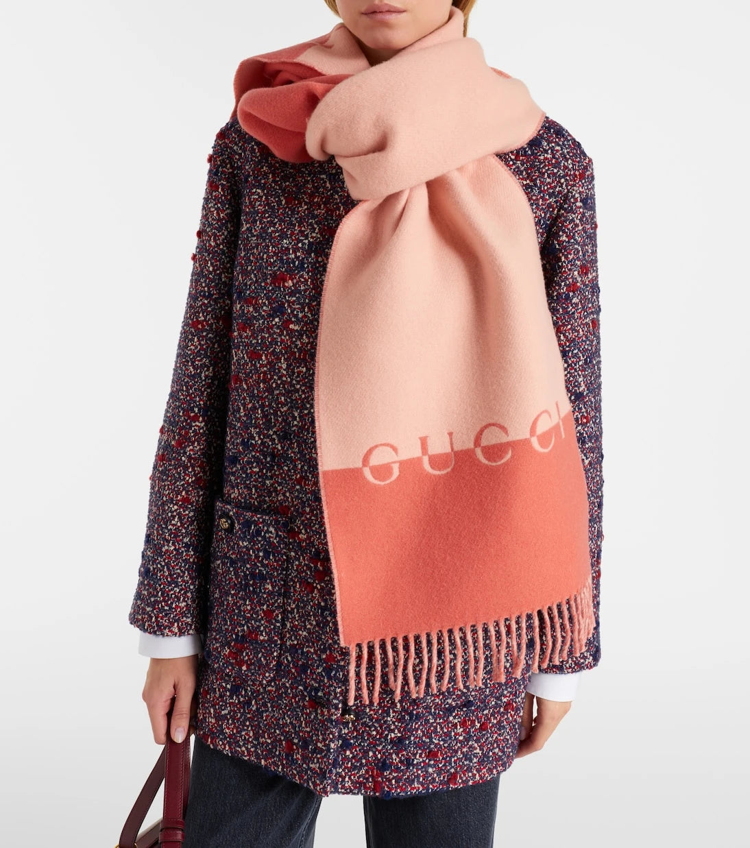 Gucci - Logo wool and cashmere scarf