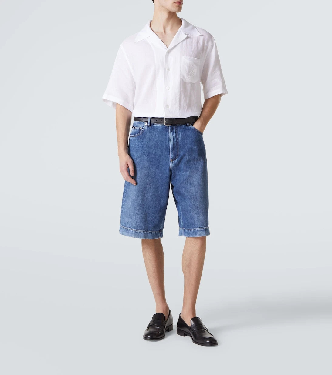 Dolce&Gabbana - Logo denim Bermuda shorts