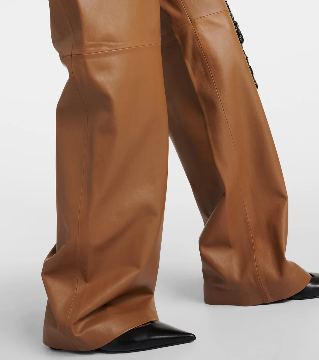 Yves Salomon - High-rise leather wide-leg pants
