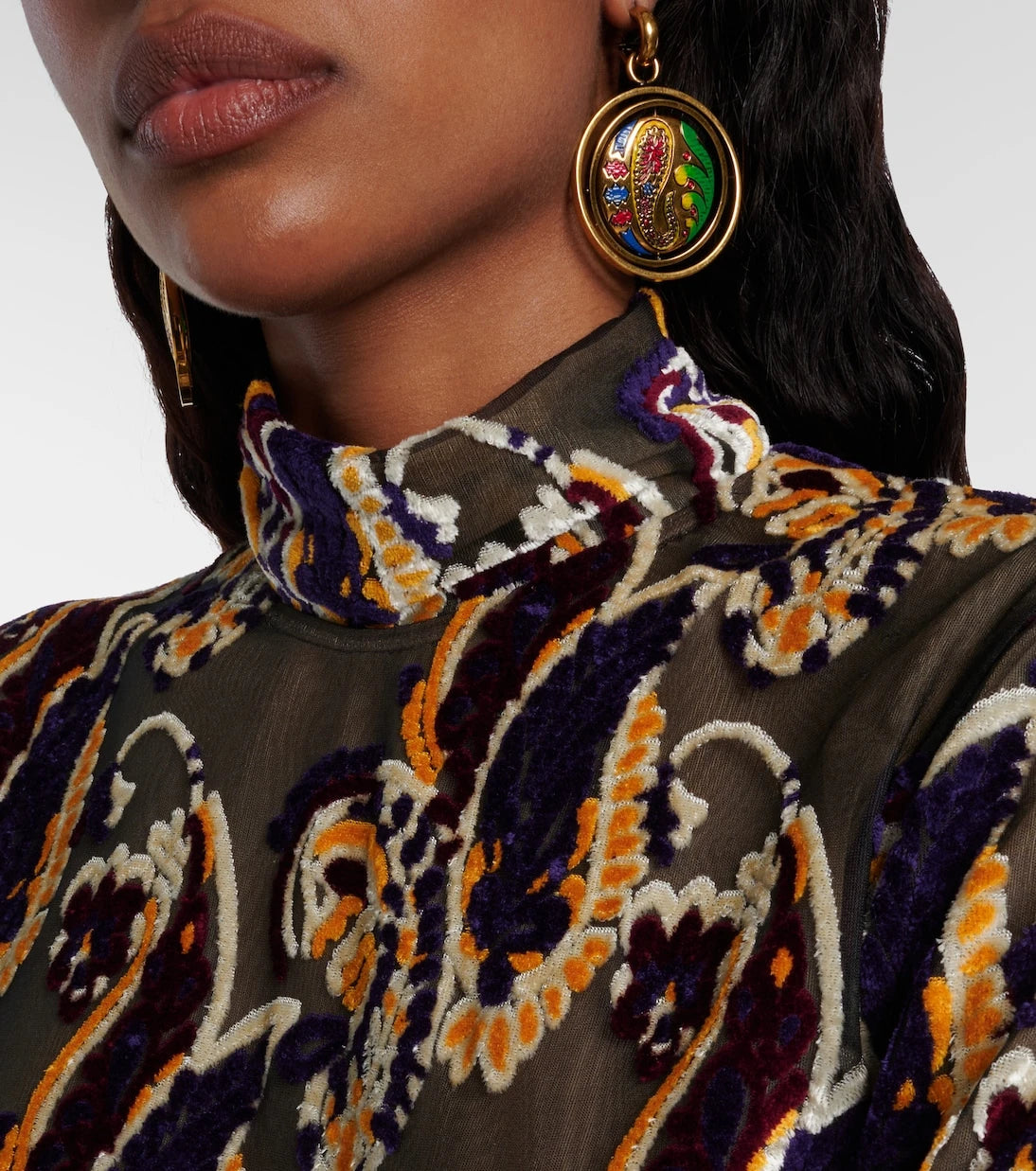 Etro - Paisley semi-sheer top