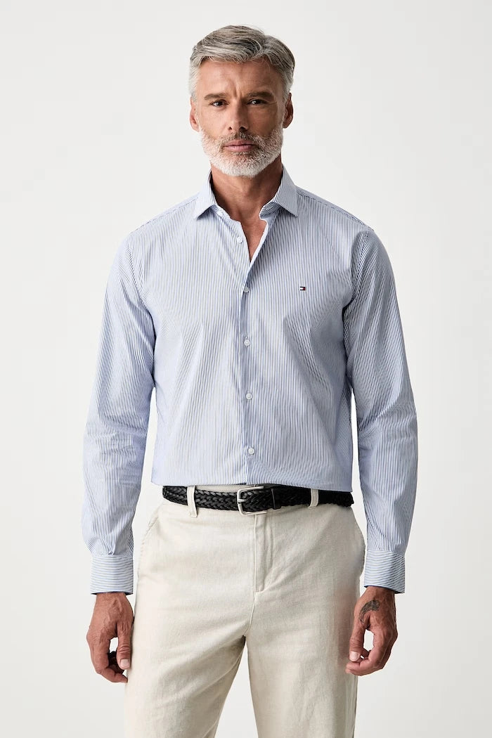 Tommy Hilfiger erkek pamuk ve elastanlı gömlek