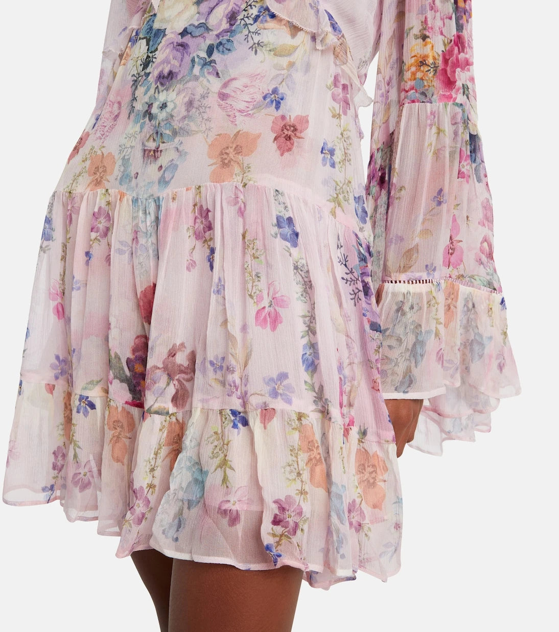 Camilla - Embellished floral silk chiffon minidress