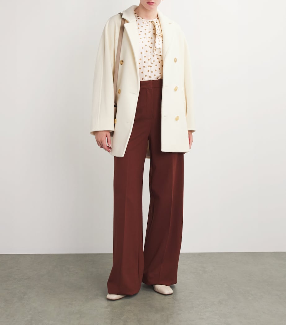 White Wool-Cashmere Rebus Coat