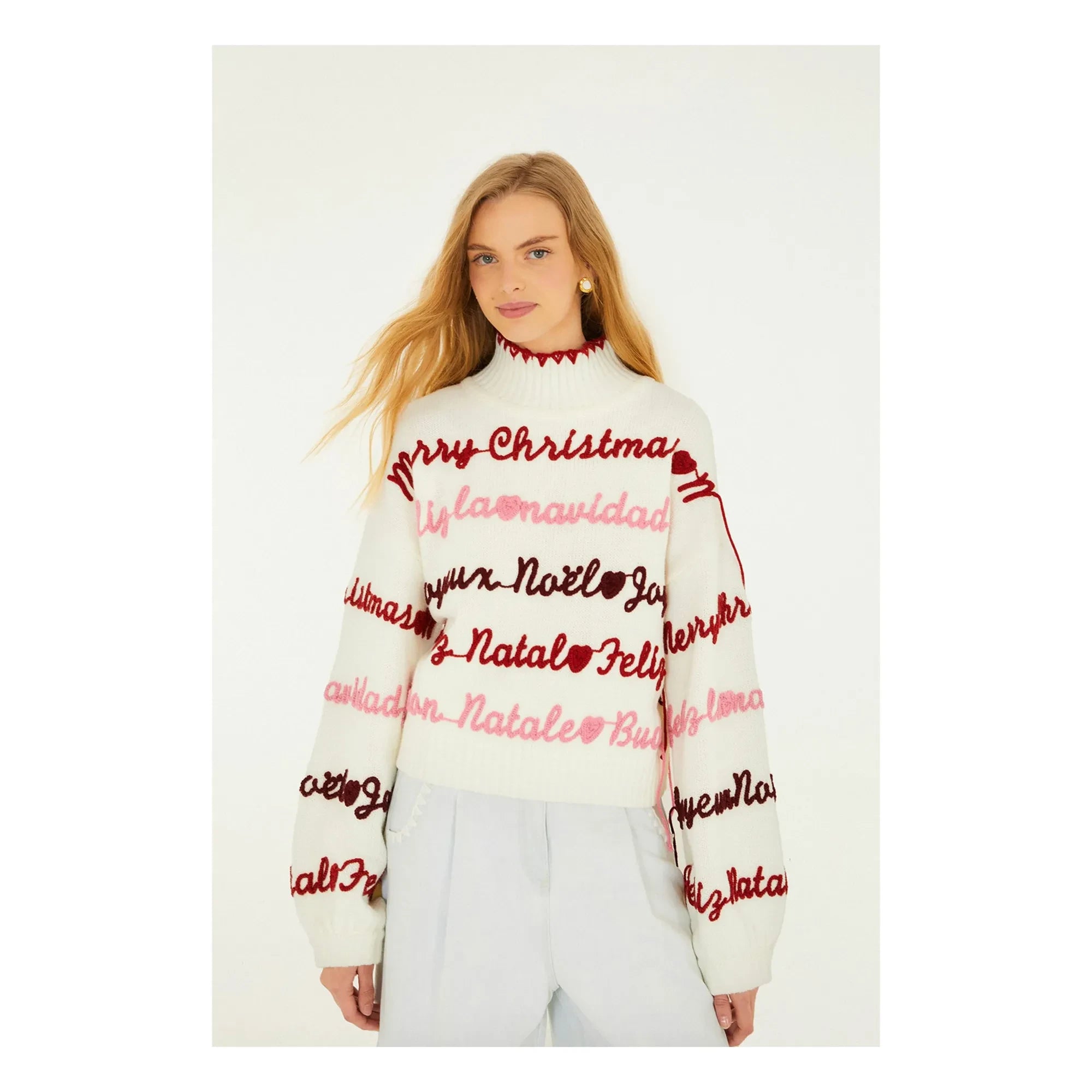 Farm Rio - Merry Christmas sweater | Ecru