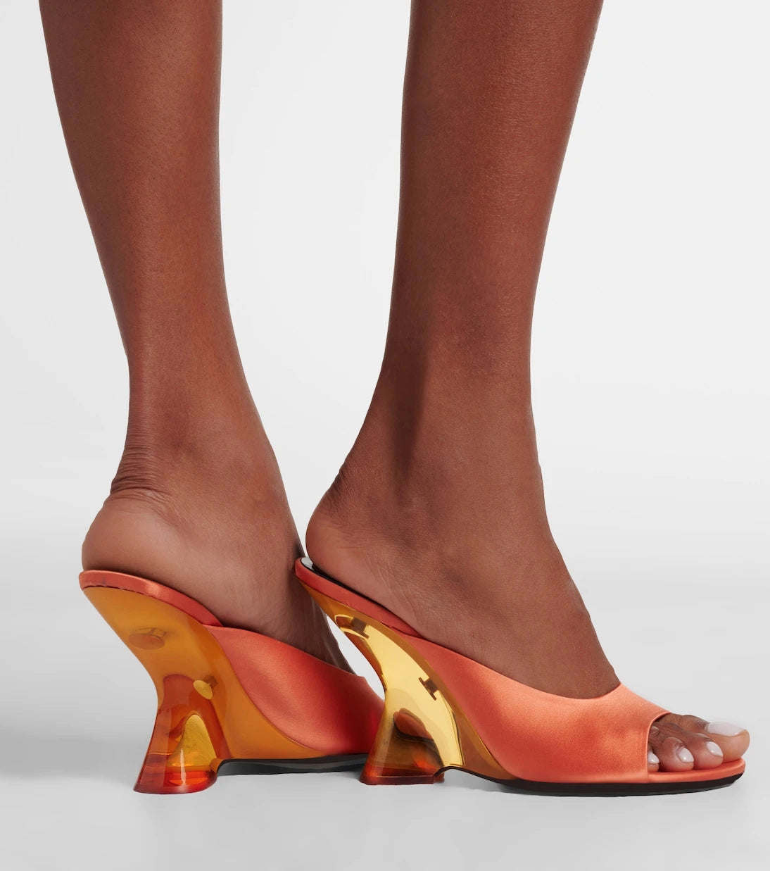 Dries Van Noten - Satin wedge mules