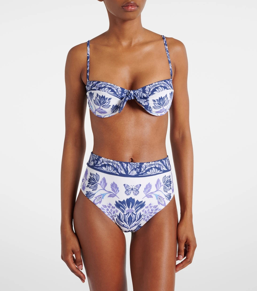 Farm Rio - Bow-detail floral bikini top