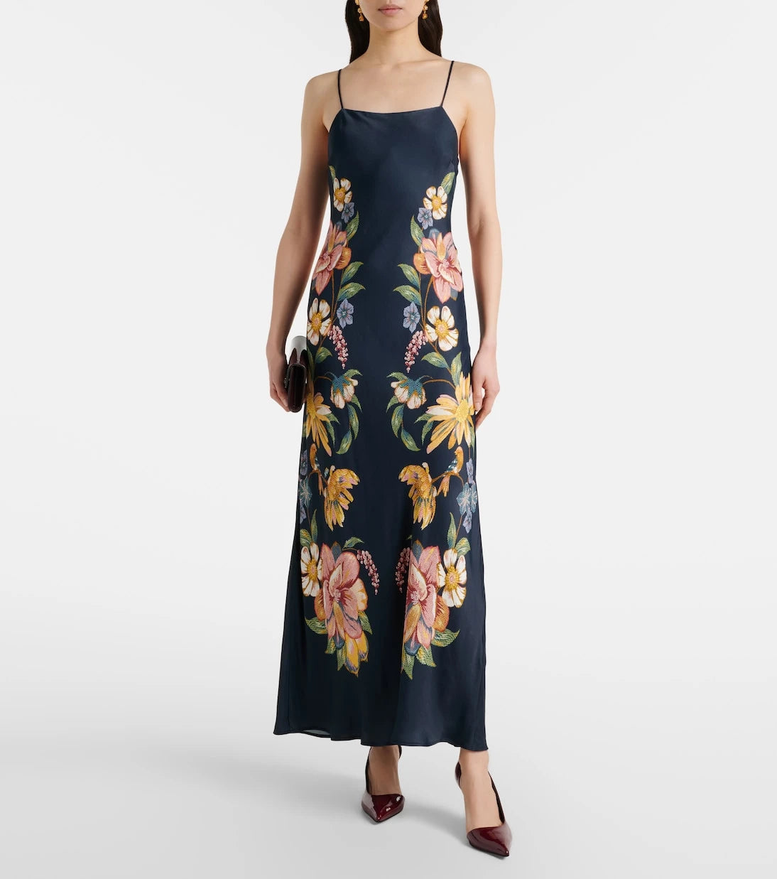 Farm Rio - Floral satin maxi dress