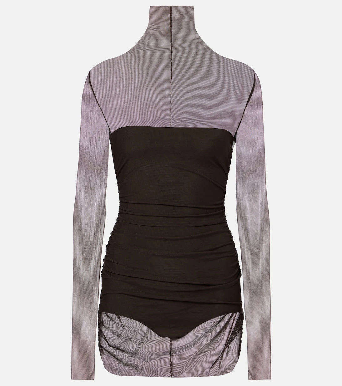 Norma Kamali - Turtleneck mesh minidress