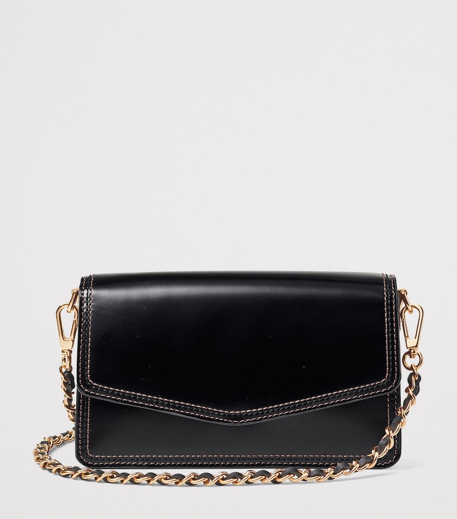 Black Leather Eliza Clutch Bag