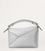 LOEWE Silver Mini Leather Puzzle Edge Top-Handle Bag