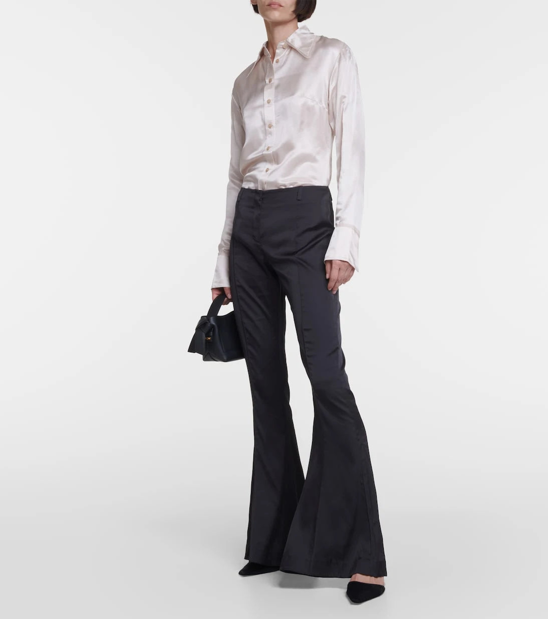 Acne Studios - Pippen high-rise satin flared pants
