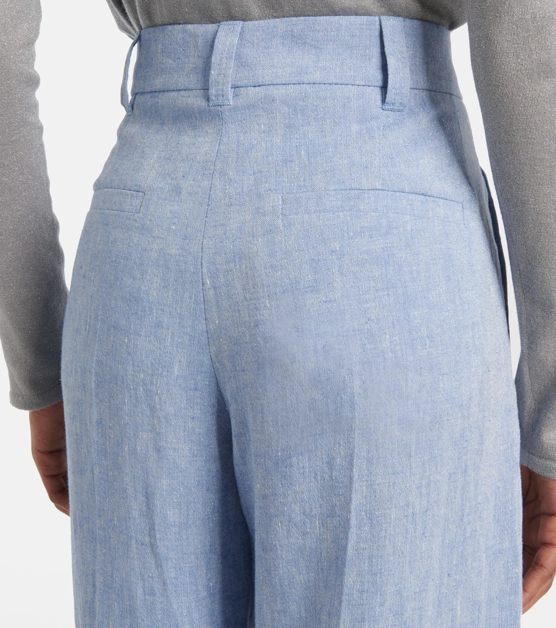 Brunello Cucinelli - High-rise linen-blend wide-leg pants