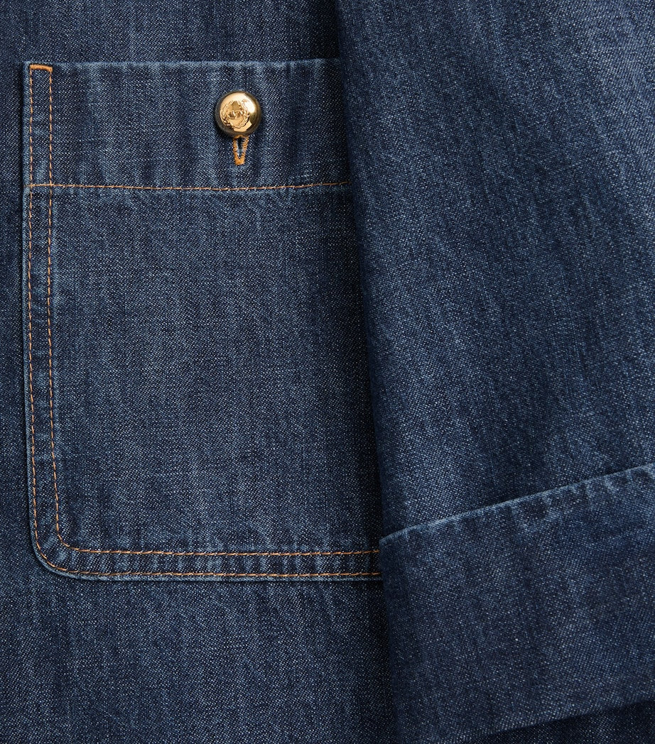 Valentino Blue Denim Midi Dress